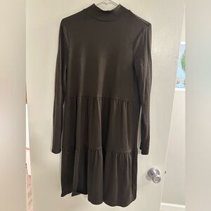 GAP mock neck brown dress